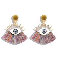 Fashion Alloy Diamond Devil's Eye Tassel Earrings Nhjq153555 main image 27