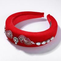 Fashion Velvet Diamond Sponge Headband Nhjq153579 main image 5