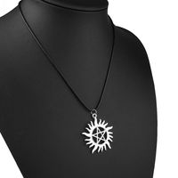 Fashion Five-pointed Star Sun Flower Leather Rope Necklace Nhpv153597 main image 1