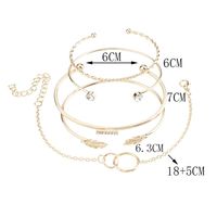 Européen Et Américain Style Simple Feuille Diamant Bracelet Cercle Chanvre Motif Horizontal Bande Diamant Cinq-pièce Bracelet main image 6