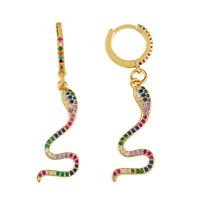 Fashion Snake-shaped Zircon Alloy Earrings Nhas153439 sku image 2