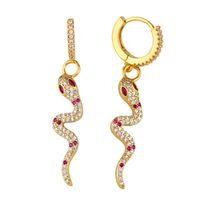 Fashion Snake-shaped Zircon Alloy Earrings Nhas153439 sku image 1