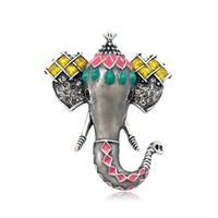 Broche De Aleación De Bohemia Retro Drops Oil Elephant Nhdr153448 sku image 1