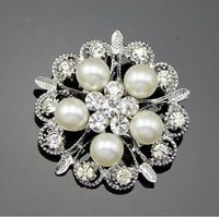 Coréenne Style Diamant Strass Broche Perle Fleur Corsage Mode Vêtements Unisexe Porter Accessoires Usine En Gros Personnalisé sku image 1