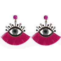 Fashion Alloy Diamond Devil's Eye Tassel Earrings Nhjq153555 sku image 4