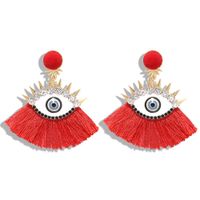 Fashion Alloy Diamond Devil's Eye Tassel Earrings Nhjq153555 sku image 11