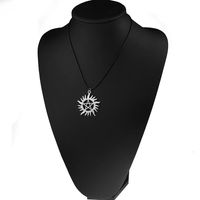 Pentagramme Soleil Puissance Maléfique Supernatural Supernatural En Cuir Chaîne Collier Film sku image 1