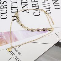 Fashion Black Gold Long Shell Scallop Double Necklace Nhbq148855 main image 4