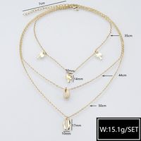Natural Shell Coconut Tree Multi-layer Alloy Necklace Nhbq148882 main image 6