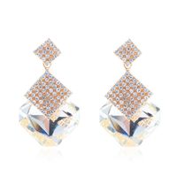 Europäische Und Amerikanische Mode Neue Ohrringe Temperament Kristall Diamant Geometrische Ohrringe Ohrringe Diamant Edelstein Braut Abend Schmuck main image 8