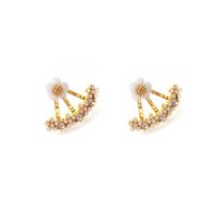 Flower Diamond Alloy Artificial Gemstones Earrings Ear Studs main image 6