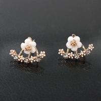 Flower Diamond Alloy Artificial Gemstones Earrings Ear Studs main image 8