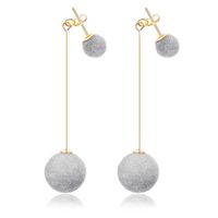 Sweet And Simple Size Plush Ball Long Tassel Earrings Nhdp149023 main image 7