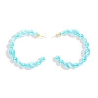 Europäische Und Amerikanische Trend Nil Verträumte Farbe Perlen Ohrringe Mode Kreative Baub Gleiche C-förmige Perlens Chmuck Ohrringe main image 6