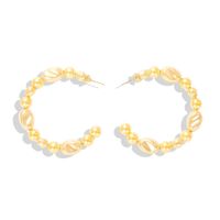 Europäische Und Amerikanische Trend Nil Verträumte Farbe Perlen Ohrringe Mode Kreative Baub Gleiche C-förmige Perlens Chmuck Ohrringe main image 7