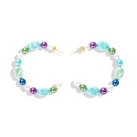 Europäische Und Amerikanische Trend Nil Verträumte Farbe Perlen Ohrringe Mode Kreative Baub Gleiche C-förmige Perlens Chmuck Ohrringe main image 8