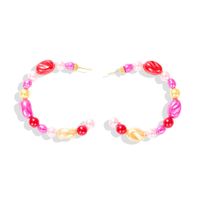 Europäische Und Amerikanische Trend Nil Verträumte Farbe Perlen Ohrringe Mode Kreative Baub Gleiche C-förmige Perlens Chmuck Ohrringe main image 12