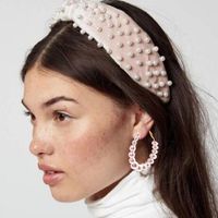 European And American Style Wide Version Of The Cross Pearl Fabric Headband Nhmd149047 main image 2