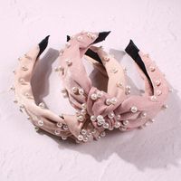European And American Style Wide Version Of The Cross Pearl Fabric Headband Nhmd149047 main image 4