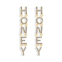 European And American Trend Design Letters Long Gemstone Earrings Nhjq149056 main image 12