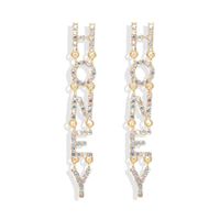 European And American Trend Design Letters Long Gemstone Earrings Nhjq149056 main image 13