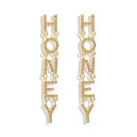 European And American Trend Design Letters Long Gemstone Earrings Nhjq149056 main image 14