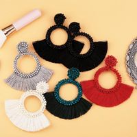Fashion Beaded Fan-shaped Tassel Earrings Nhas149063 main image 1