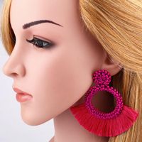 Fashion Beaded Fan-shaped Tassel Earrings Nhas149063 main image 6