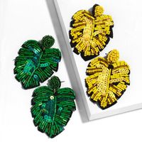 Creative Nouveau Boucles D'oreilles Bohème Feuilles Perle Boucles D'oreilles Pour Les Femmes Exagéré Et Personnalisé Gouttes Pour Les Oreilles Croix-frontière Fournir Erq85 main image 1