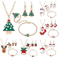 Fashion Christmas 4 Pics Jewelry Set Elk Bells Earrings Necklace Ring Bracelet Nhpv149116 main image 1