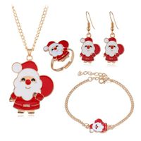Fashion Christmas 4 Pics Jewelry Set Elk Bells Earrings Necklace Ring Bracelet Nhpv149116 main image 4