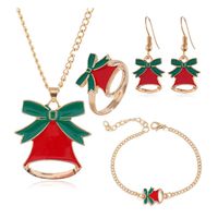 Fashion Christmas 4 Pics Jewelry Set Elk Bells Earrings Necklace Ring Bracelet Nhpv149116 main image 10