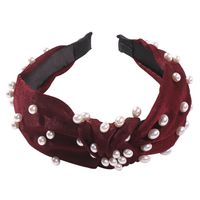 European And American Style Wide Version Of The Cross Pearl Fabric Headband Nhmd149047 sku image 1