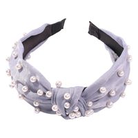 European And American Style Wide Version Of The Cross Pearl Fabric Headband Nhmd149047 sku image 2