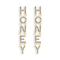 European And American Trend Design Letters Long Gemstone Earrings Nhjq149056 sku image 7