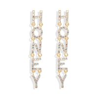 European And American Trend Design Letters Long Gemstone Earrings Nhjq149056 sku image 8