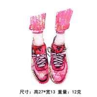 Cute Pink Shoes Multicolor Sequin Embroidery T-shirt Cloth Stickers Nhlt153704 main image 3