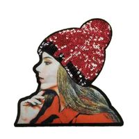 Fashion Printed Sequin Girl Embroidery Cloth Stickers Nhlt153725 main image 1