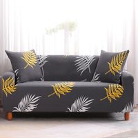 Grenz Überschreitende Versorgung Milch Seide Bedruckte Sofa Bezug Dunkelgraue Blatt Bedruckte All-inclusive-sofa Bezug Stretch-sofa Bezug main image 1