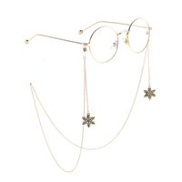 Anti-rutsch-metall-brillen Seil Gold Weihnachten Schneeflocke Anhänger Hand Gefertigte Brillen Kette Grenz Überschreitend main image 1