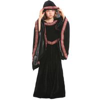 Probieren Sie Europa 15 Mittelalter Liche Kostüme Halloween Mädchen Kostüme Schwarze Taille Muster Kinder Kleidung Drama Bühnen Kleidung main image 4