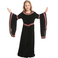 Probieren Sie Europa 15 Mittelalter Liche Kostüme Halloween Mädchen Kostüme Schwarze Taille Muster Kinder Kleidung Drama Bühnen Kleidung main image 5