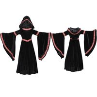 Probieren Sie Europa 15 Mittelalter Liche Kostüme Halloween Mädchen Kostüme Schwarze Taille Muster Kinder Kleidung Drama Bühnen Kleidung main image 7