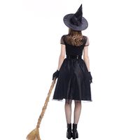 Pixel Costume Halloween Nouveau Noir Voile Costume De Sorcière Sorcière Costume Tempérament Sorcière Nuit Fantôme Jeu Vêtements Spot main image 6