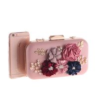 European And American Hand-held Rose Flower Package Hard Shell Evening Bag Nhyg154070 main image 5