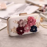 European And American Hand-held Rose Flower Package Hard Shell Evening Bag Nhyg154070 main image 7