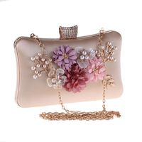 Women's Red Blue Black Pearl Square Evening Bags main image 8