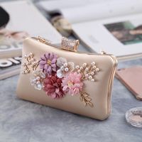 Women's Red Blue Black Pearl Square Evening Bags main image 5