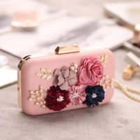 European And American Hand-held Rose Flower Package Hard Shell Evening Bag Nhyg154070 sku image 2