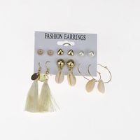 Aleación De Moda Daisy Pearl Natural Shell Tassel Earring Set Nhbq154253 main image 5